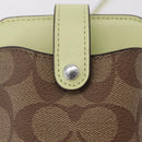 Coach Signature Shoulder Pouch Smartphone Case PVC Beige Silver Auth ki6833A-14