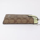 Coach Signature Shoulder Pouch Smartphone Case PVC Beige Silver Auth ki6833A-4
