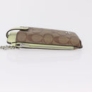 Coach Signature Shoulder Pouch Smartphone Case PVC Beige Silver Auth ki6833A-5