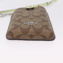 Coach Signature Shoulder Pouch Smartphone Case PVC Beige Silver Auth ki6833A-9