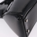 CARTIER Hand Bag Patent Leather Black Silver Auth ki6838A-10