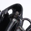 CARTIER Hand Bag Patent Leather Black Silver Auth ki6838A-22
