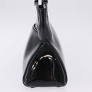 CARTIER Hand Bag Patent Leather Black Silver Auth ki6838A-4