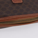 CELINE Macadam Canvas Pouch PVC Leather Brown Gold Auth ki6839-8