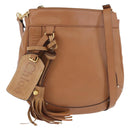 Chloe Eden Shoulder Bag Leather Beige Gold Auth ki6840-1