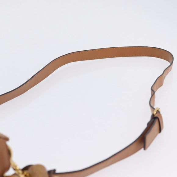 Chloe Eden Shoulder Bag Leather Beige Gold Auth ki6840