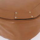 Chloe Eden Shoulder Bag Leather Beige Gold Auth ki6840-18