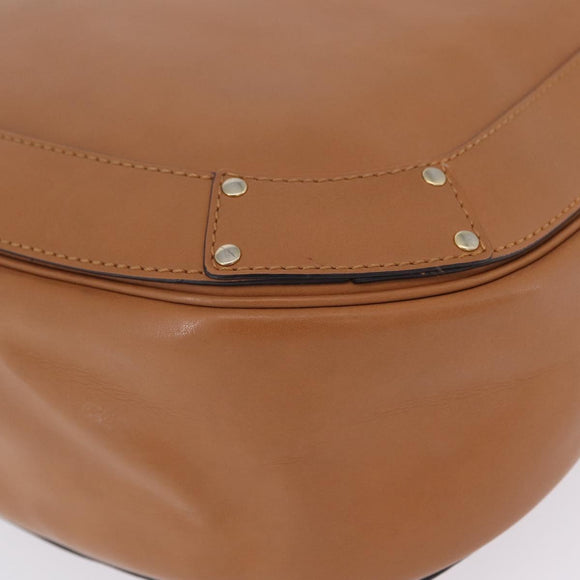 Chloe Eden Shoulder Bag Leather Beige Gold Auth ki6840