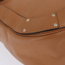 Chloe Eden Shoulder Bag Leather Beige Gold Auth ki6840-19