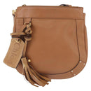 Chloe Eden Shoulder Bag Leather Beige Gold Auth ki6840-13