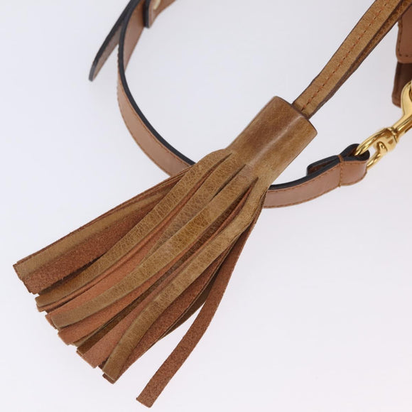Chloe Eden Shoulder Bag Leather Beige Gold Auth ki6840