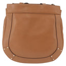 Chloe Eden Shoulder Bag Leather Beige Gold Auth ki6840-2