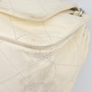 CHANEL Chain Shoulder Bag Leather Beige Silver CC Auth ki6841A-16