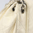 CHANEL Chain Shoulder Bag Leather Beige Silver CC Auth ki6841A-22