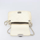 CHANEL Chain Shoulder Bag Leather Beige Silver CC Auth ki6841A-23