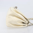 CHANEL Chain Shoulder Bag Leather Beige Silver CC Auth ki6841A-4