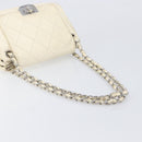 CHANEL Chain Shoulder Bag Leather Beige Silver CC Auth ki6841A-7