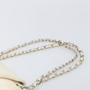 CHANEL Chain Shoulder Bag Leather Beige Silver CC Auth ki6841A-15