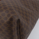 CELINE Macadam Canvas Tote Bag PVC Leather Brown Gold Auth ki6842A-10