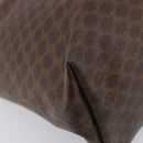 CELINE Macadam Canvas Tote Bag PVC Leather Brown Gold Auth ki6842A-11