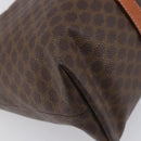 CELINE Macadam Canvas Tote Bag PVC Leather Brown Gold Auth ki6842A-13