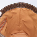 CELINE Macadam Canvas Tote Bag PVC Leather Brown Gold Auth ki6842A-18