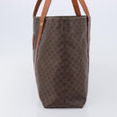 CELINE Macadam Canvas Tote Bag PVC Leather Brown Gold Auth ki6842A-4