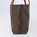 CELINE Macadam Canvas Tote Bag PVC Leather Brown Gold Auth ki6842A-5