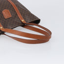 CELINE Macadam Canvas Tote Bag PVC Leather Brown Gold Auth ki6842A-7