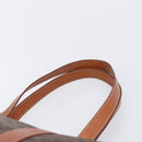 CELINE Macadam Canvas Tote Bag PVC Leather Brown Gold Auth ki6842A-8