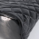 CHANEL COCO Mark Standard Tote Bag Patent Leather Black Gold CC Auth ki6845M-14