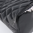 CHANEL COCO Mark Standard Tote Bag Patent Leather Black Gold CC Auth ki6845M-15