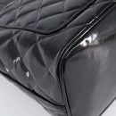 CHANEL COCO Mark Standard Tote Bag Patent Leather Black Gold CC Auth ki6845M-17