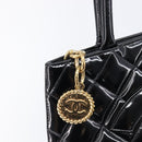 CHANEL COCO Mark Standard Tote Bag Patent Leather Black Gold CC Auth ki6845M-18