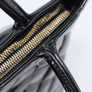 CHANEL COCO Mark Standard Tote Bag Patent Leather Black Gold CC Auth ki6845M-9
