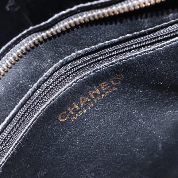 CHANEL COCO Mark Standard Tote Bag Patent Leather Black Gold CC Auth ki6845M