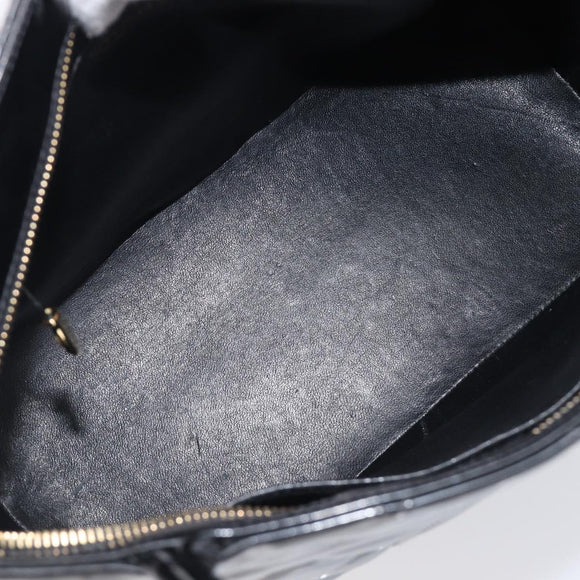 CHANEL COCO Mark Standard Tote Bag Patent Leather Black Gold CC Auth ki6845M