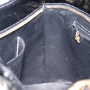 CHANEL COCO Mark Standard Tote Bag Patent Leather Black Gold CC Auth ki6845M-21