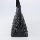 CHANEL COCO Mark Standard Tote Bag Patent Leather Black Gold CC Auth ki6845M-4
