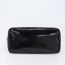 CHANEL COCO Mark Standard Tote Bag Patent Leather Black Gold CC Auth ki6845M-5