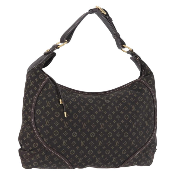 LOUIS VUITTON Monogram Mini Lin Manon MM Bag Brown Ebene M95619 LV Auth ki6848V