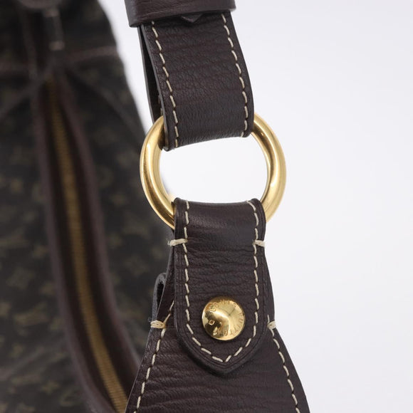 LOUIS VUITTON Monogram Mini Lin Manon MM Bag Brown Ebene M95619 LV Auth ki6848V