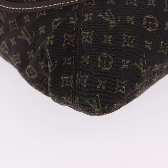 LOUIS VUITTON Monogram Mini Lin Manon MM Bag Brown Ebene M95619 LV Auth ki6848V
