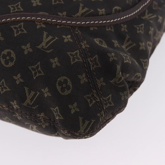 LOUIS VUITTON Monogram Mini Lin Manon MM Bag Brown Ebene M95619 LV Auth ki6848V