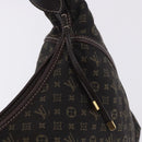 LOUIS VUITTON Monogram Mini Lin Manon MM Bag Brown Ebene M95619 LV Auth ki6848V-20