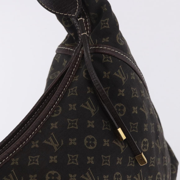 LOUIS VUITTON Monogram Mini Lin Manon MM Bag Brown Ebene M95619 LV Auth ki6848V