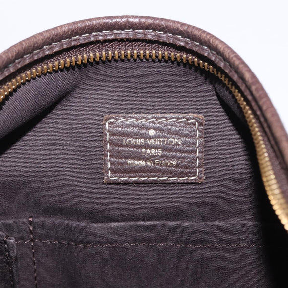 LOUIS VUITTON Monogram Mini Lin Manon MM Bag Brown Ebene M95619 LV Auth ki6848V