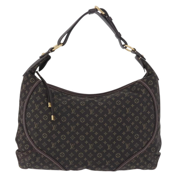LOUIS VUITTON Monogram Mini Lin Manon MM Bag Brown Ebene M95619 LV Auth ki6848V