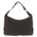 LOUIS VUITTON Monogram Mini Lin Manon MM Bag Brown Ebene M95619 LV Auth ki6848V-2