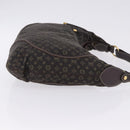 LOUIS VUITTON Monogram Mini Lin Manon MM Bag Brown Ebene M95619 LV Auth ki6848V-3
